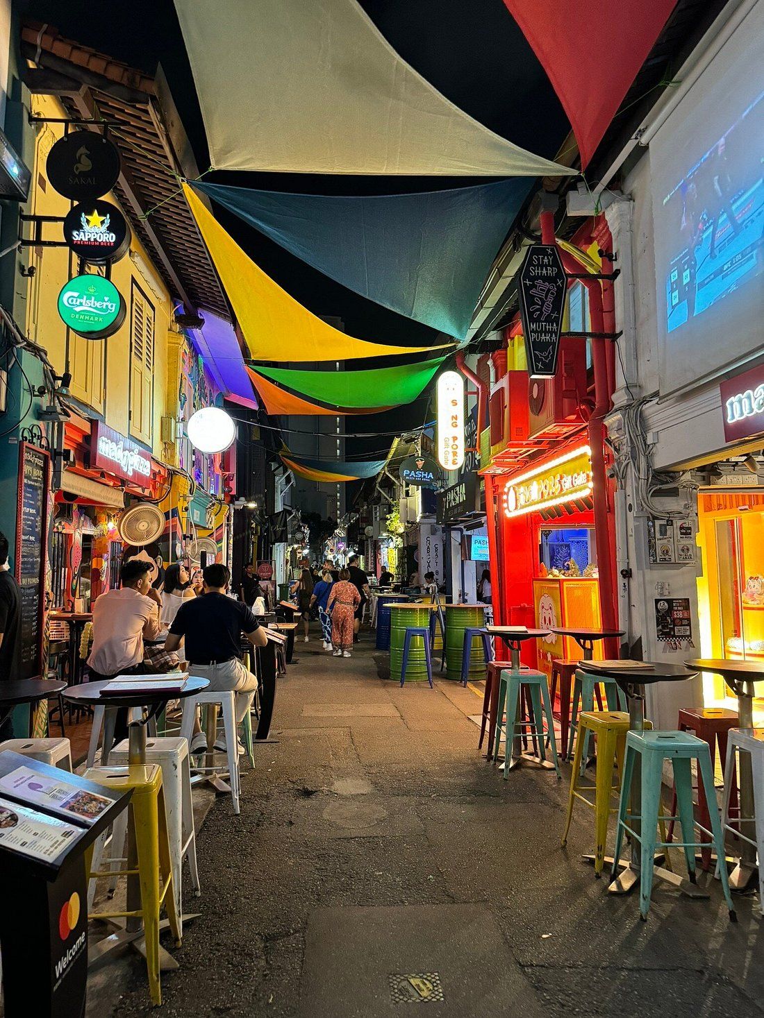 Haji Lane Street at night